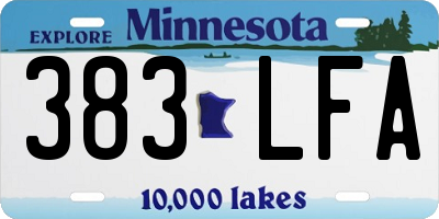 MN license plate 383LFA