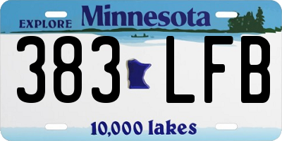 MN license plate 383LFB