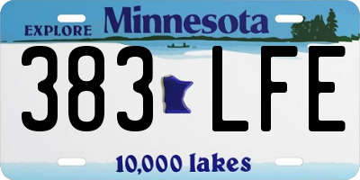 MN license plate 383LFE