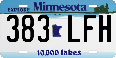 MN license plate 383LFH