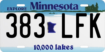 MN license plate 383LFK