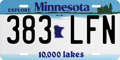 MN license plate 383LFN