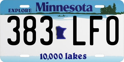 MN license plate 383LFO