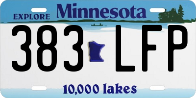 MN license plate 383LFP