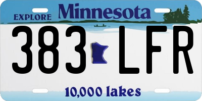 MN license plate 383LFR