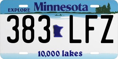 MN license plate 383LFZ