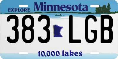 MN license plate 383LGB