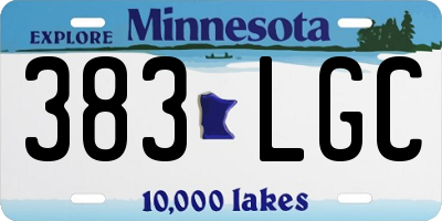MN license plate 383LGC