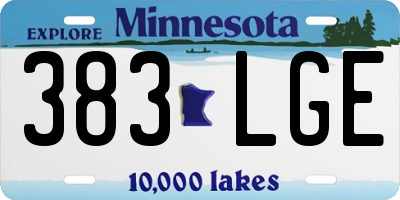 MN license plate 383LGE