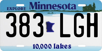 MN license plate 383LGH