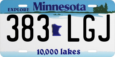 MN license plate 383LGJ