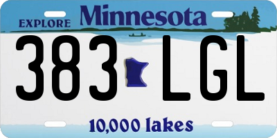 MN license plate 383LGL