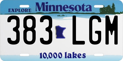 MN license plate 383LGM