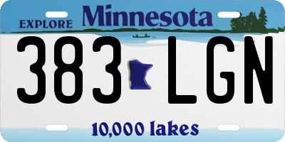 MN license plate 383LGN