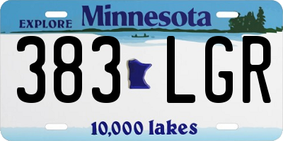 MN license plate 383LGR