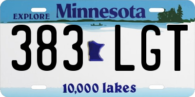 MN license plate 383LGT
