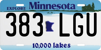 MN license plate 383LGU
