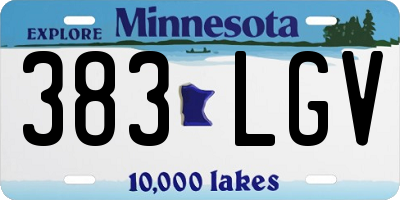 MN license plate 383LGV