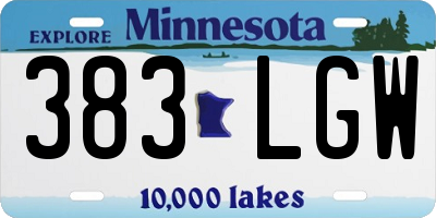 MN license plate 383LGW