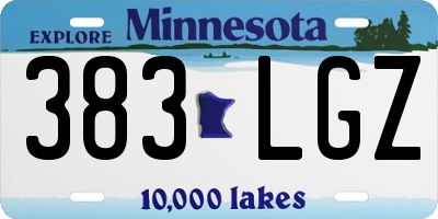 MN license plate 383LGZ