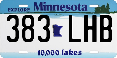 MN license plate 383LHB