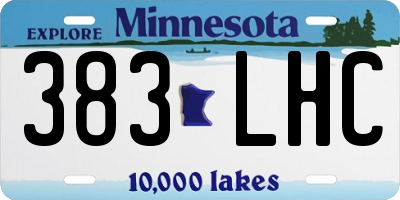 MN license plate 383LHC