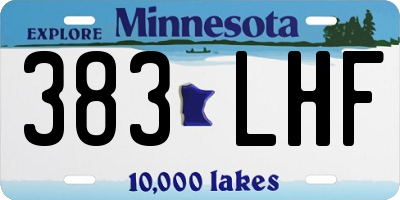 MN license plate 383LHF