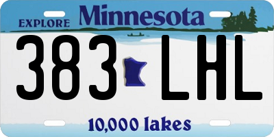 MN license plate 383LHL