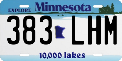 MN license plate 383LHM