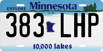 MN license plate 383LHP