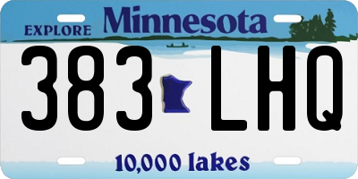 MN license plate 383LHQ