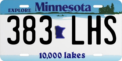 MN license plate 383LHS