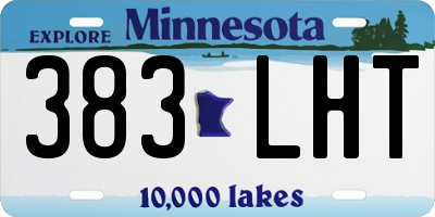 MN license plate 383LHT