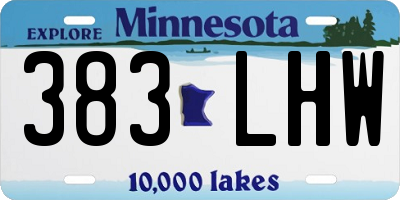 MN license plate 383LHW