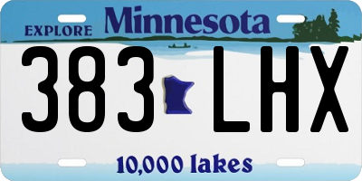 MN license plate 383LHX