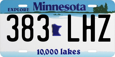 MN license plate 383LHZ