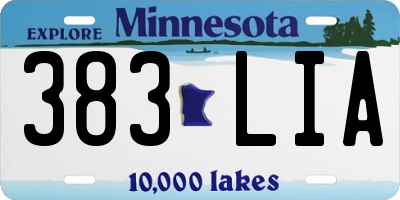 MN license plate 383LIA