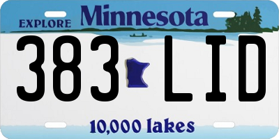 MN license plate 383LID