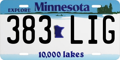 MN license plate 383LIG