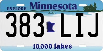 MN license plate 383LIJ