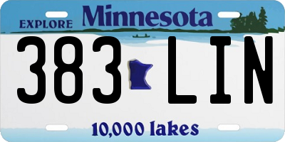 MN license plate 383LIN
