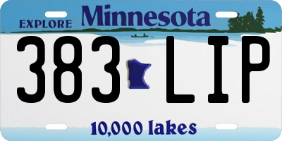 MN license plate 383LIP