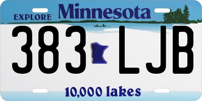 MN license plate 383LJB