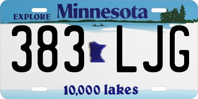 MN license plate 383LJG