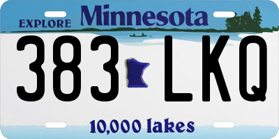 MN license plate 383LKQ