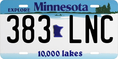 MN license plate 383LNC