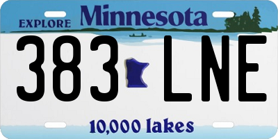 MN license plate 383LNE