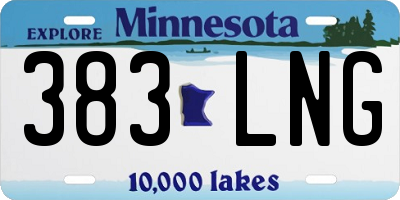 MN license plate 383LNG