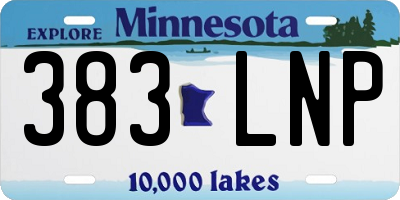 MN license plate 383LNP