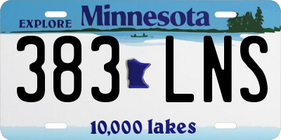 MN license plate 383LNS